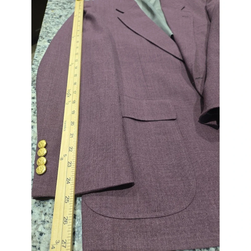 Andhurst VTG Plum Purple Mauve Blazer Jacket 43R Made In USA MISSING button